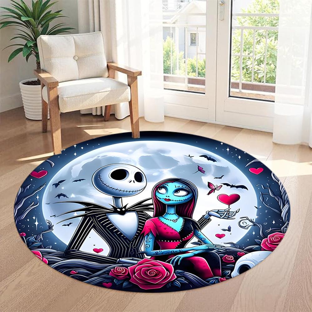 Nightmare Before Christmas Round Carpet Suitable for Decorate room Dormitory Study room Living Rooms Anti-slip Round Rug Office home decor