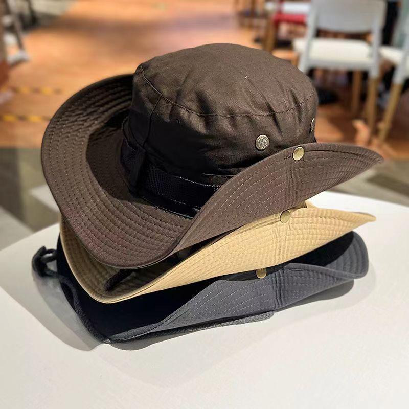 Bucket Hat Men's Fisherman Hats For Women Men Unisex Cap Big Round Brim Outdoor Fishing Cap Sunshade Bob Flat Foldable