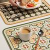 4pcs/set European Style Leather Placemat Waterproof Oil-proof Wipe Clean Thermal Insulated Home Dinner Plate Table Mat