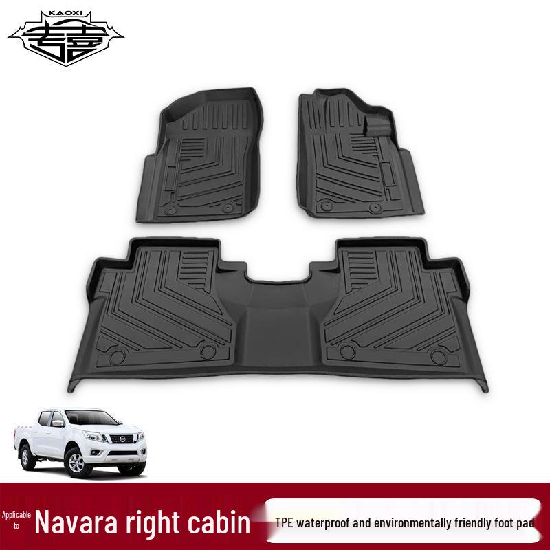 Nissan Navara NP300 Right-Hand Drive TPE Waterproof Floor Mats - Eco-Friendly Rubber Interior Carpets.