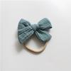 Gauze Bamboo Knotted Bowknot Baby Headbands Plain Color Cotton Muslin Newborn Hair Bows