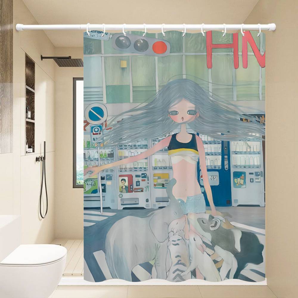 

Ая Такано 1 шт. 150x180см Принт Перегородка для душа Ванная комната Водонепроницаемая и устойчивая к плесени 90x180 cm