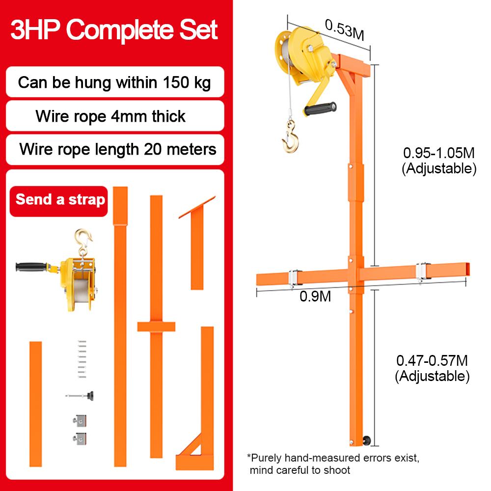 Air Conditioning Lifting Tool Hand Crank Crane Lifting Bracket Manual Winch Assembly Air Conditioner Lifting Machine