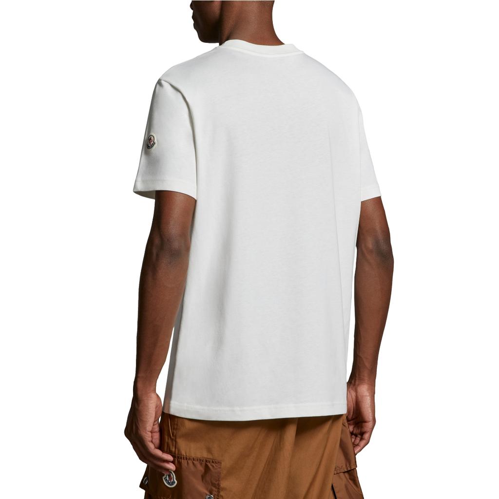 Moncler SS24 Flocked Tennis Logo Crew Neck Short Sleeve T-Shirt Unisex Tops White J10918C00008829HP034
