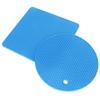 5 PCS 2 Round 3 Square Silicone Honeycomb Mat Multipurpose Hot Pads for Hot Dishes Tables Blue