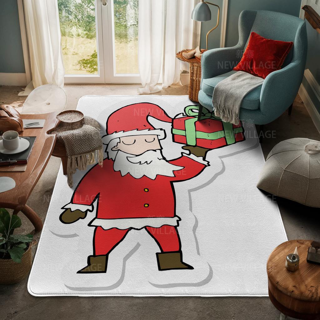 House Entrance Carpet Home Door Mat Living Room Bath Foot Bathroom Non-slip Water Absorption Rugs Bath Merry Christmas Winter