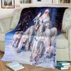 Snowman Blanket Santa Claus Blanket Christmas Blanket Winter Blessing Flannel Blanket for Bedroom Livingroom Sofa Elk Blanket
