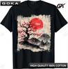 Vintage Kirschblüten-Holzschnitt-T-Shirt Japanische Grafische Kunst T-Shirt Japanischer 2000er Jahre Stil Y2k Kleidung Hemden für Unisex Kleidung