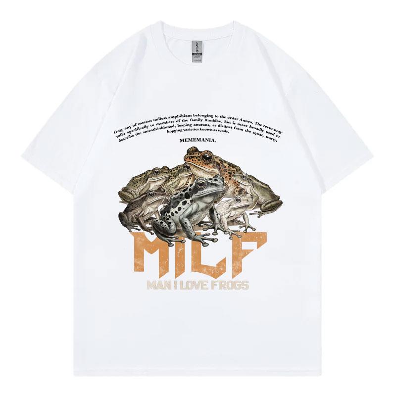 Man I Love Frogs Funny Meme Graphic T Shirts Mens Women Vintage Fashion Short Sleeve T Shirt Summer Casual Loose Cotton Tshirt