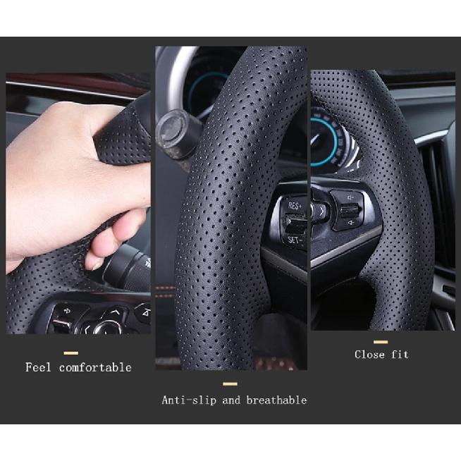 Personalisierbare Mikrofaser-Leder-Autolenkradabdeckung Für Ford Focus 3 2015-2018 Kuga 2016-2019 Escape C-MAX Ecosport 2018-2019