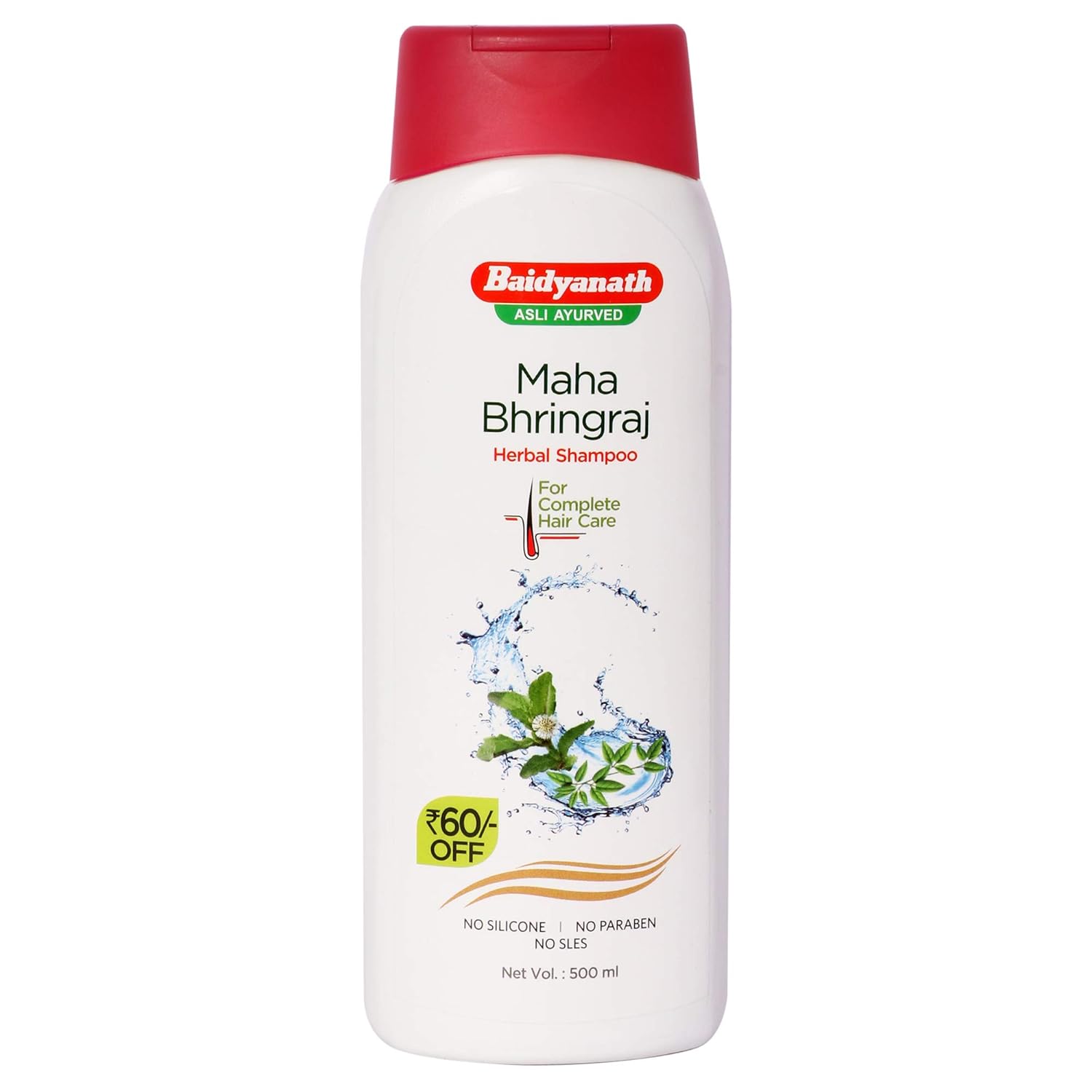 

Baidyanath Asli Ayurved Jhansi Mahabhringraj Shampoo 500 Ml Pack Of 1 For Smooth Shiny Hair