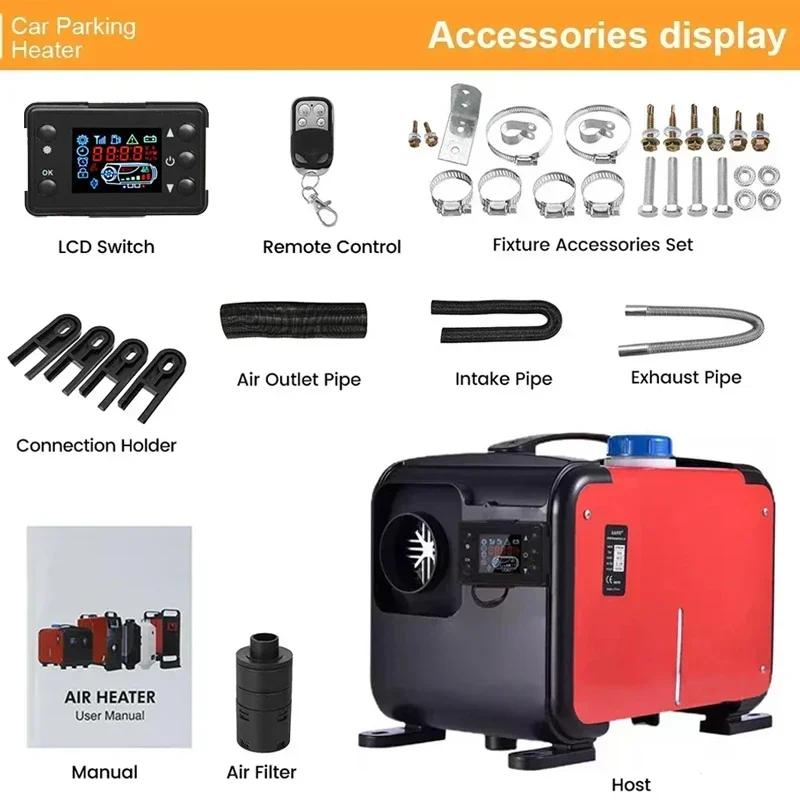 Car Diesel Heater 12V 24V 220V 5KW Air Parking Heater Diesel Heating Low Noise Heater for Truck Bus RV Trailer Boat Heater Kits