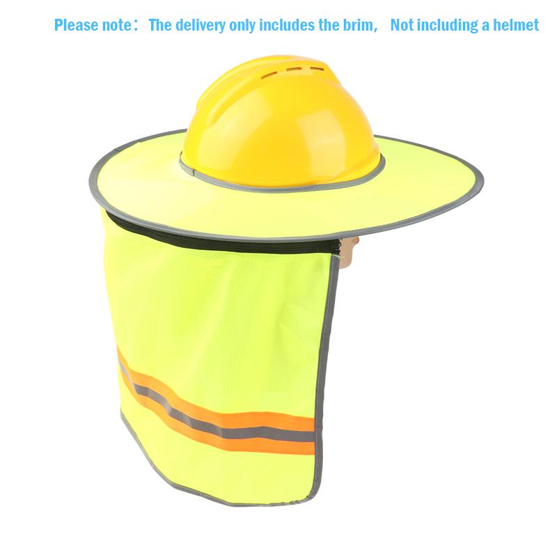 Summer Hard Hat Sun Shield Safety Helmets Neck Shield Helmets Reflective Stripe Hard Hat Visor Safety Cap Hat Accessories