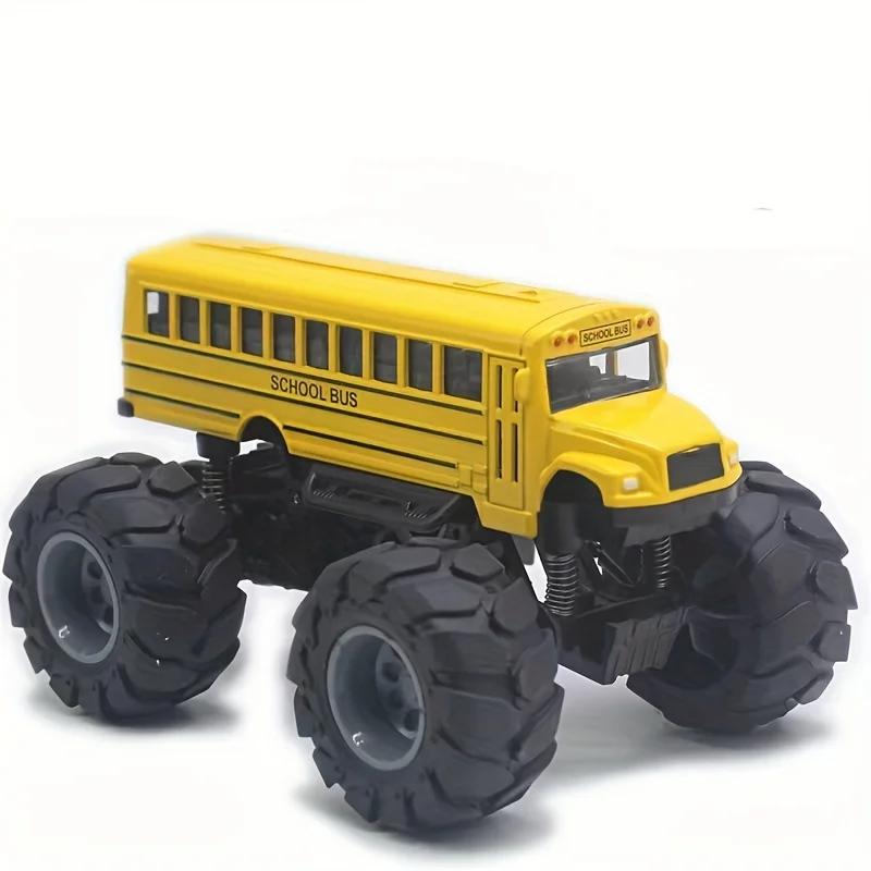 

Model Pullback Action Toy Monster Truck Alloy Big Wheels Play Vehicle Car Gifts for Boys Girls Monster School Bus Die Cast Metal жёлтый