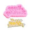 2PCS Silicone Fondant Mold Letter Shape Candy Mold Festive Cupcake Topper Mold Birthday Party
