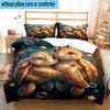 Underwater Two Sea Turtles 3pcs Bedding,Including 1pc Duvet Cover And 2pcs Pillowcases Perfect for Christmas,Ideal for Bedroom, Dormitory