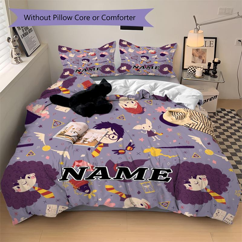 Custom Textile Magic World Bedding 3 Piece Set HD Print Duvet Cover Pillowcases for Teens Adult Bedroom Decoration