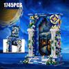 Creative Micro Fantasy Starry Sky Gate Art Painting Building Blocks City Starry Night Photo Frame Diamond Bricks Toys Child Gift