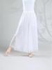 Women's Double Layer White Chiffon Dance Culottes - Wide Leg Flowy Pants for Classical Chinese Dance Practice