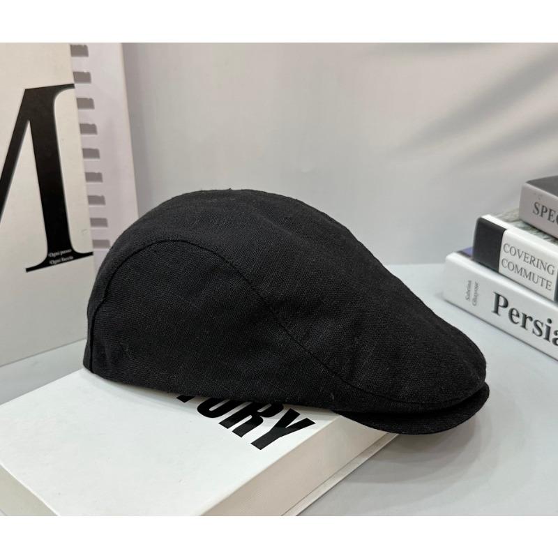 Beret Spring and Summer Breathable Cotton and Linen Retro Cap Versatile Forward Hat Men's Trendy Hat Women