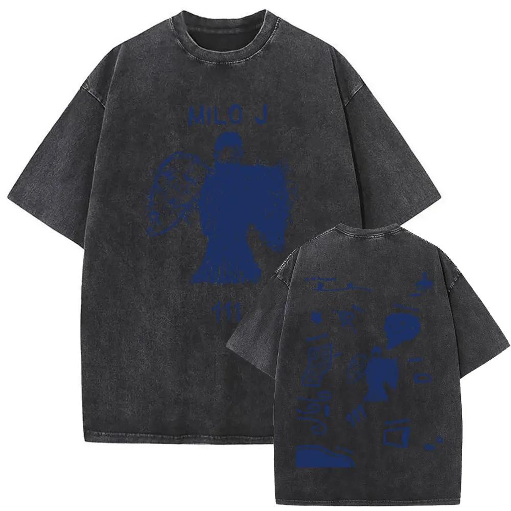 Gewaschenes Vintage Rapper Milo J La Vida Era Mas Corta Album Grafik T-Shirt Herren Damen Hip Hop Mode Popmusik T-Shirts Streetwear