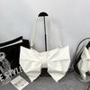 Elegant Large Capacity Bowknot Tote Fashion Zipper Handbag Pleated Bow Crossbody Bags  Office Use
