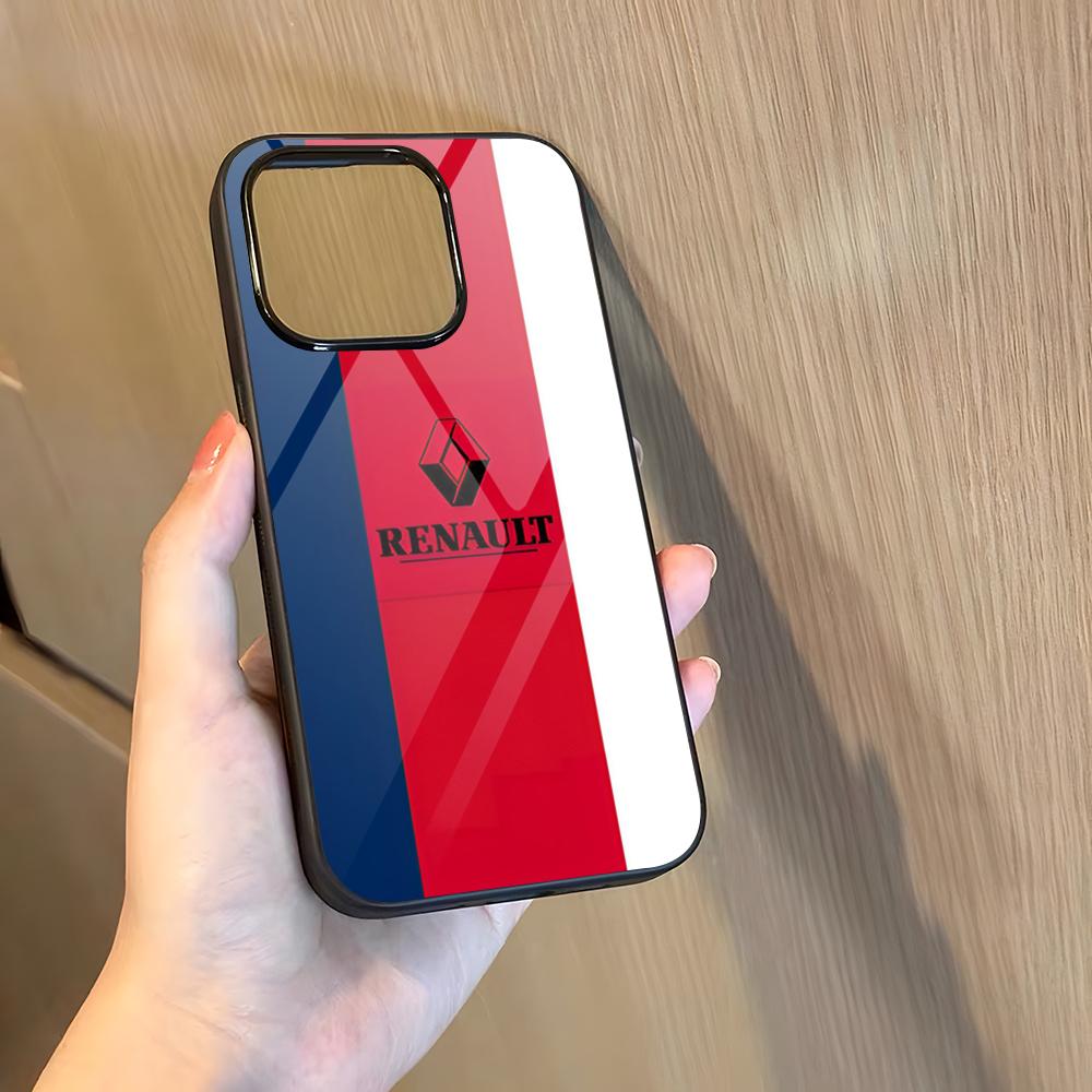 

Чехол для телефона R-Renaults Logo Французский Автомобиль Для 17 Pro Max Iphone 16 Plus 15 Pro Max 14 12 11 13 Mini X Xs XR PC+TPU iPhone 11 Pro