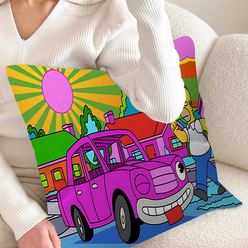 Cartoon The S-Simpsons Cushion Cover Pillow Cover Decor Pillowcase Printed Cushion Case For Couch