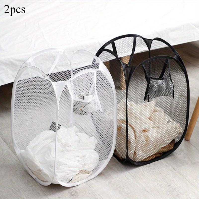 2pcs/1pc Extra-Large Pop-Up Mesh Laundry Basket with Handles-Lightweight,High-Capacity Hamper for Bathroom,Bedroom &Dorm Storage