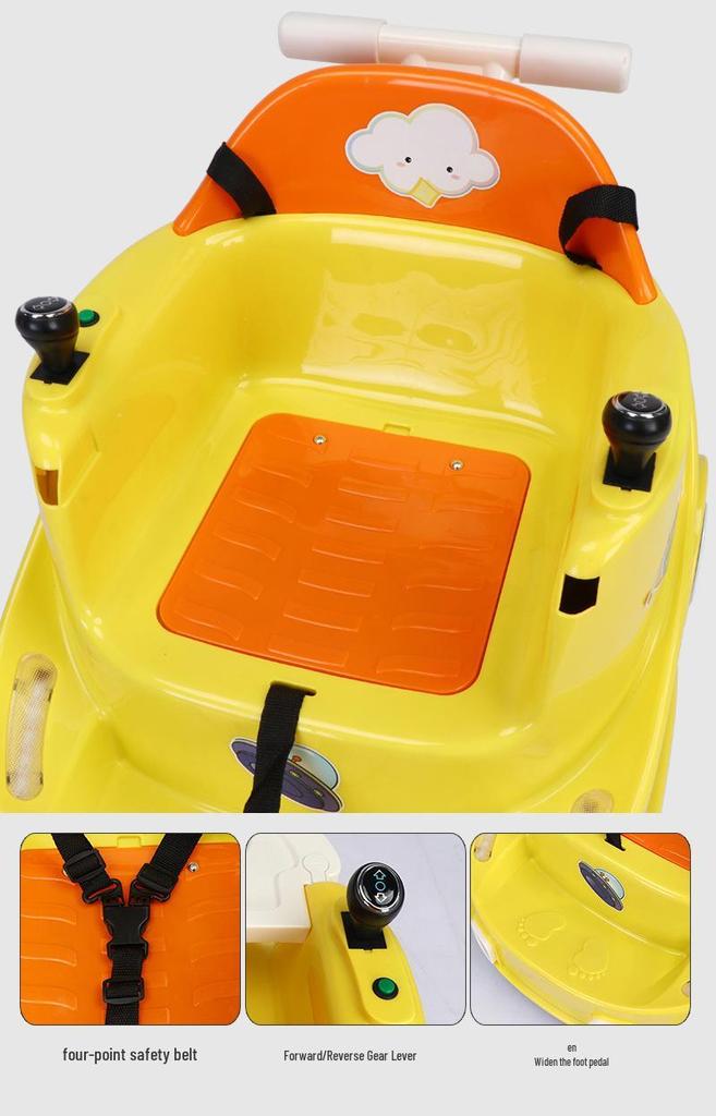 4-Wheel Electric Drift Car for Kids with Tray, Indoor/Outdoor Use, Remote Control, Forward/Backward Rotation, Free Shipping