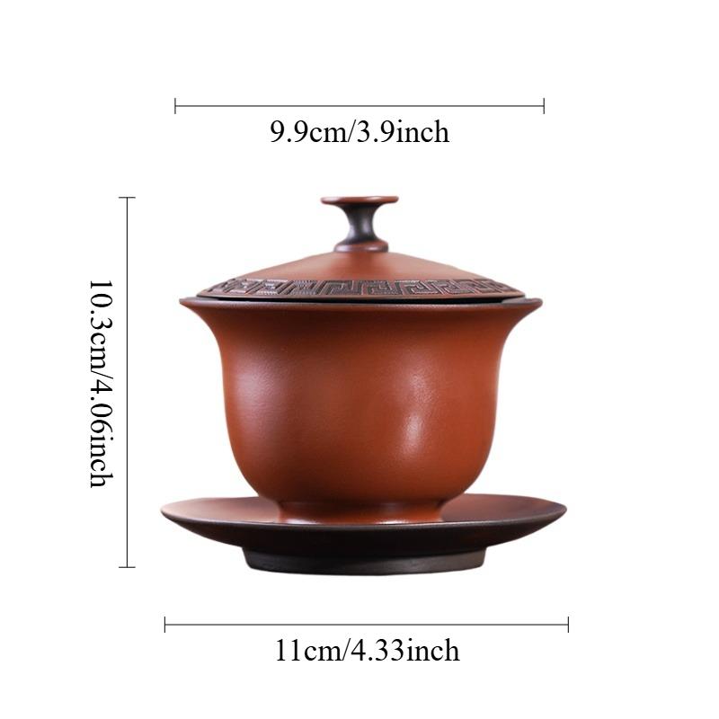 

200ml Yunnan Purple Pottery Covered Bowl Full Hole Black Lid Bowl Anti Scalding Tea Bowl Handmade Tea Sets Teaset Accessories 200ml