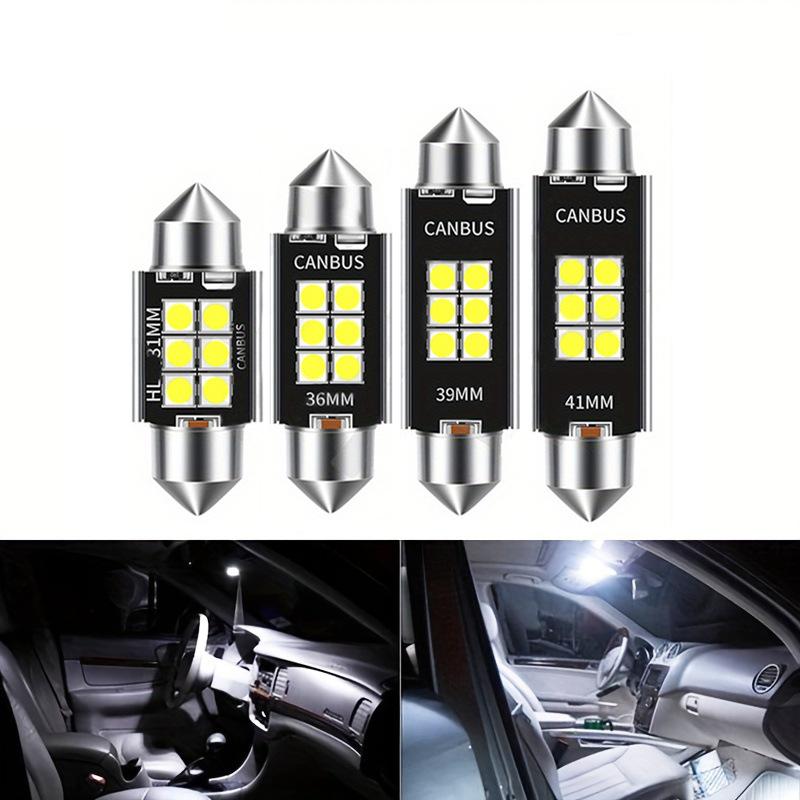 2ks 12V C5W 31mm 36mm 39mm 41mm 3030 6 SMD podsvícení auta Auto interiér kupole žárovka na čtení bílá