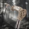 Silver Resin Wolf Tree Root Head Walking Cane Fashion Decorative Steel Stick Gentleman Elegant Cosplay Cane Knob Crosier 94cm