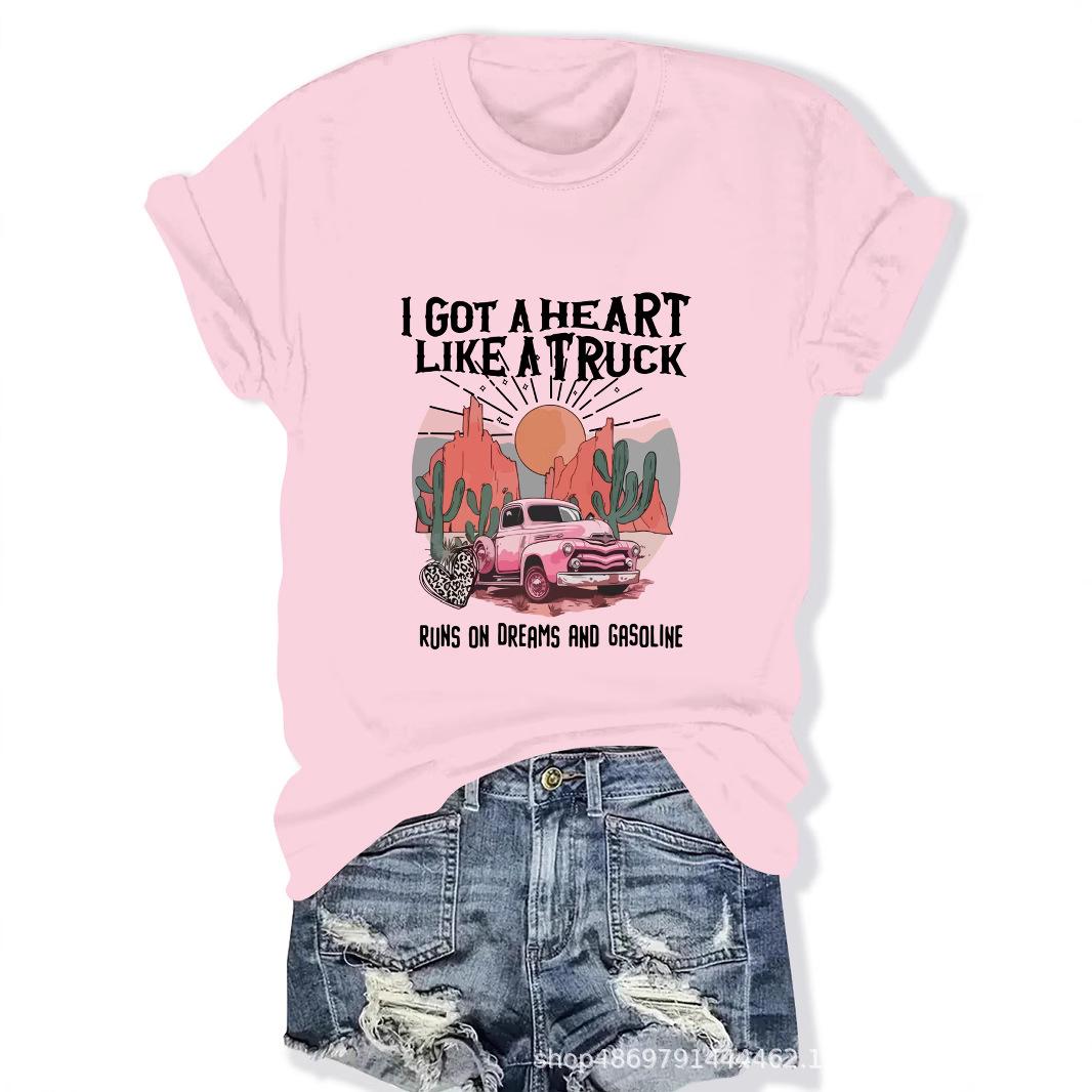 

Women s Cross-Border Round Neck Fashion T-Shirt Small абрикосовий