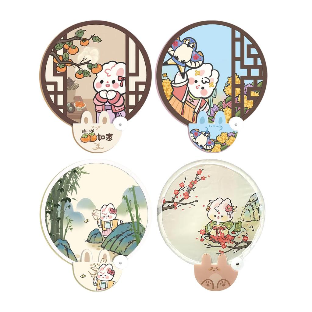 Foldable Fan Portable Waterproof Cute Wear Resistant Photo Prop Folding Fan for Summer Outdoor Activity Wedding Party Favors