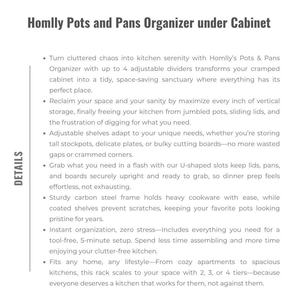 Homlly Pots and Pans Organizer under Cabinet