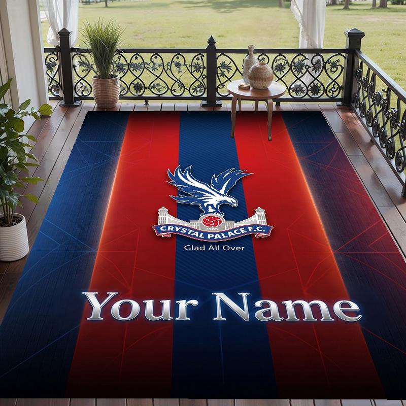 Custom Text Printed Rug Crystal Palace Non Slip Floor Carpet For Home Room Decor