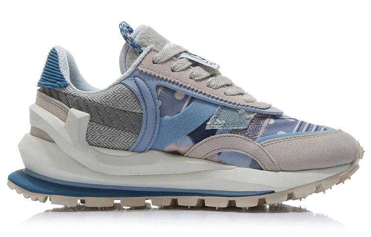 Li Ning Fangyuan Eternal Running Shoes Women's Low Top Light Gray Blue/White Sand Gray/Denim Blue AGCR058-8
