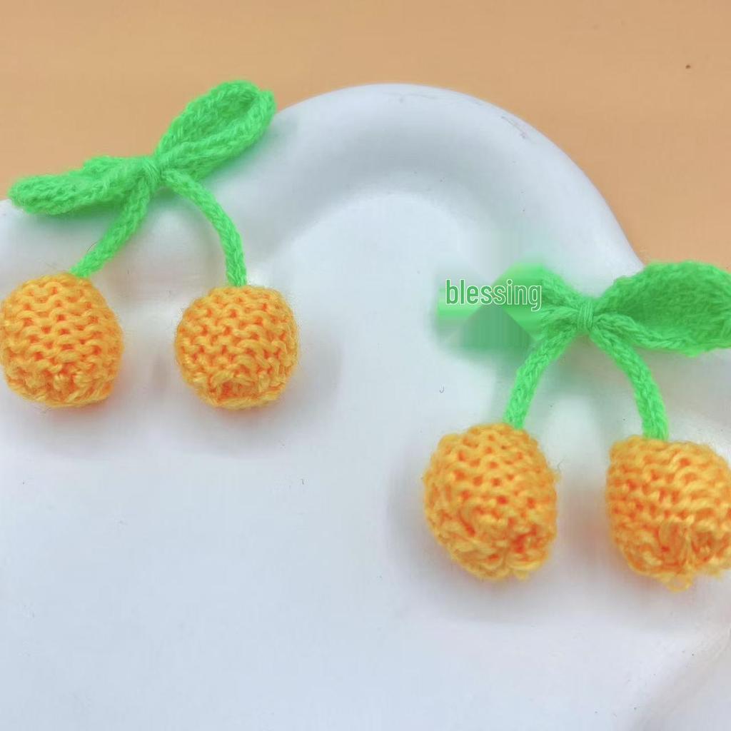 Cherry 3D Knitted Wool Yarn for DIY Jewelry, Socks, Hats, Toys, Keychains, and Decorative Accessories