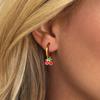Cute Strawberry Cherry Hoop Earrings for Women Girls,18K Gold Plated Stainless Steel Earrings,Trendy Jewelry Gift