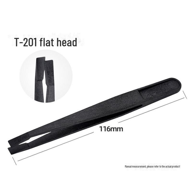 Durable 8 Black Tweezers for Digital Appliance Repair & Tight Spaces