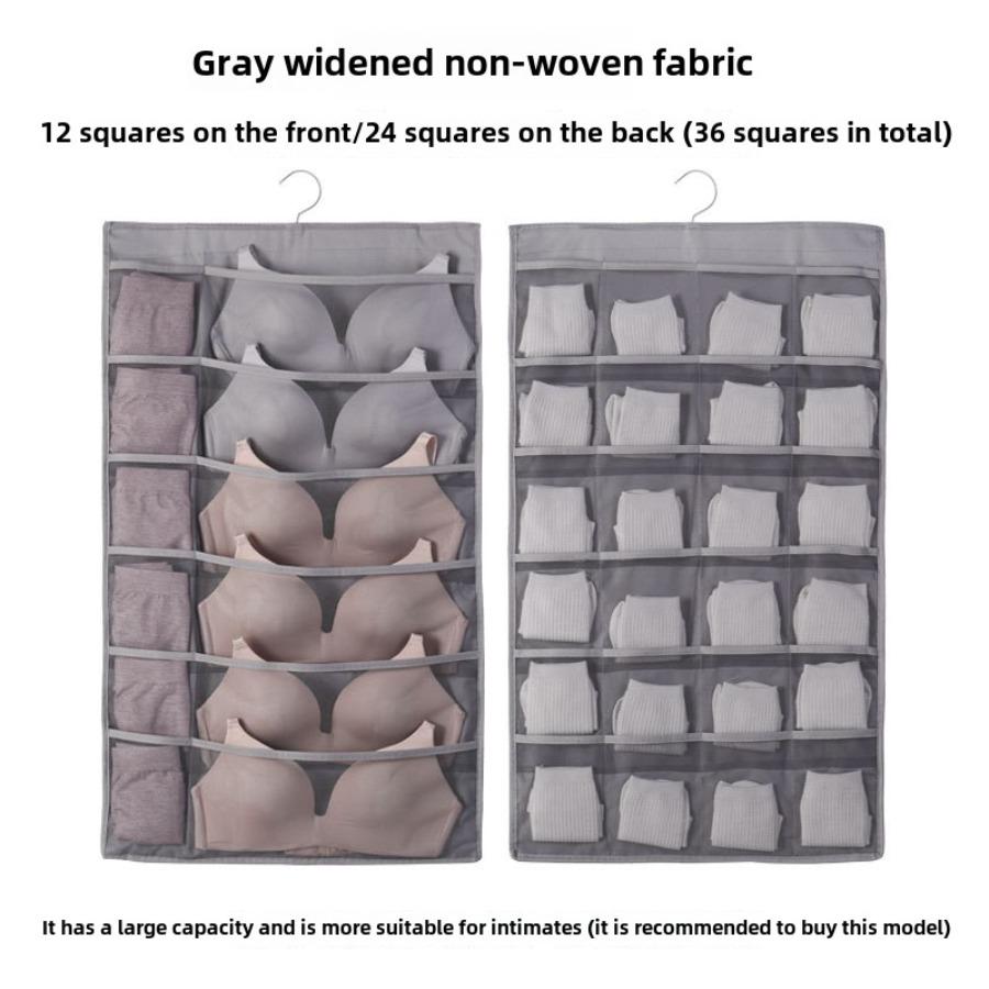 תיק תלייה לאחסון תחתונים, תיק לאחסון גרביים לתלייה על הקיר בבית, מארגן תחתונים דו-צדדי לתלייה בארון