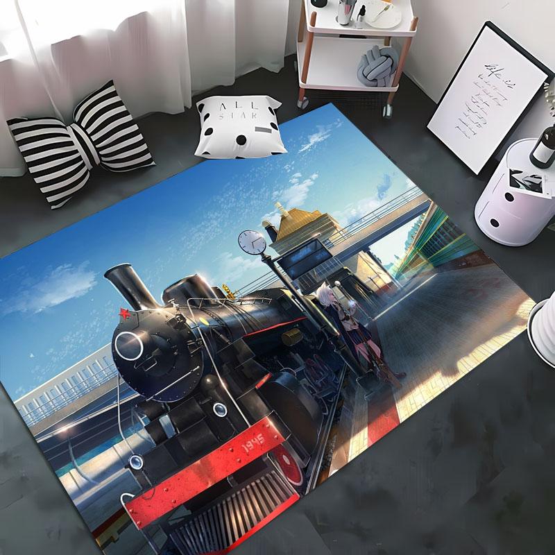 

3D HD Печать Аниме Поезд Ковер для Гостиной Мультяшный Детская Спальня Диван Придверный Коврик Напольный Тапете Противоскользящий Декор Альфомбра 40x60cm (16x24in)