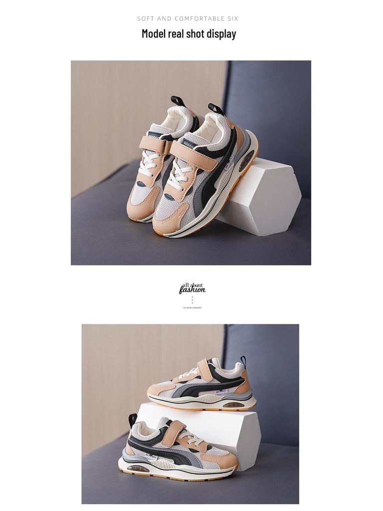 Boys' Mesh Breathable Sports Running Shoes - 2025 Autumn Collection for Ages 3-12