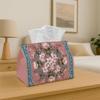 1pc Tissue Box Holder Features a Lovely Vintage Design In Soft Pink And Blue Patterns, Serving As a Multifunctional Napkin Dispenser Suitable for Home