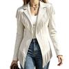 Women S Vintage Western Style Suede Fringe Long Sleeve Jacket