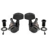 Musiclily Pro L3R3 Locking Tuning Pegs, 18:1 Gear Ratio, Large Hex Buttons, 45° Screws, for Acoustic/Electric Guitars, Black