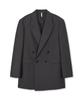 West Grand Boulevard Libre Oversized Wool Blended Double Blazer Charcoal