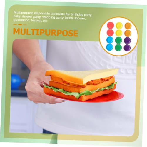 FUNOMOCYA 60-Count 7-Inch Colored Paper Plates, Party Dinner Plates for Birthdays, Baby Showers, and Weddings