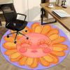 1pc Sunflower Face Chair Carpet for Office, Round Non Slip Durable Large Size Office Carpet, Suitable for Office